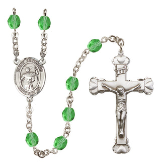Silver-Plated 6mm Saint Theodore Stratelates  Engraved Catholic Rosaries