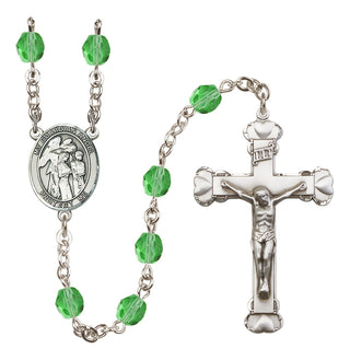 Silver-Plated 6mm Guardian Angel w/Children  Engraved Catholic Rosaries