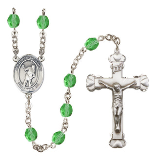 Silver-Plated 6mm Saint Christopher/Lacrosse Rosary