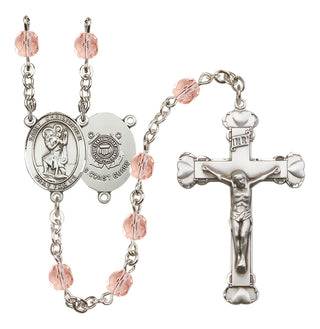 Silver-Plated 6mm Saint Christopher / Coast Guard Rosary