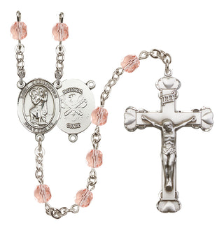 Silver-Plated 6mm Saint Christopher / Nat'l Guard Rosary
