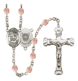 Silver-Plated 6mm Saint Michael / Coast Guard Rosary