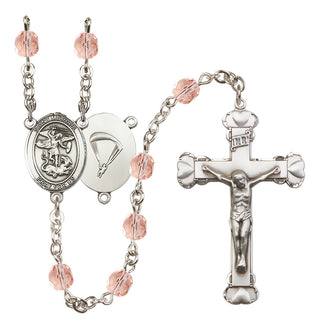 Silver-Plated 6mm Saint Michael / Paratrooper Rosary