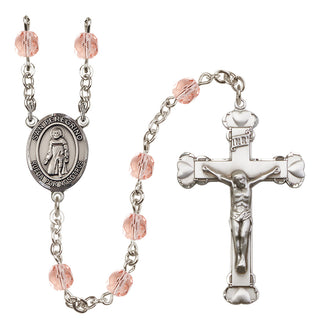 Silver Plated 6mm Fire Polished San Peregrino Rosary in Pink