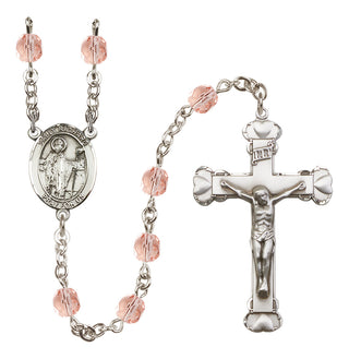 Silver-Plated 6mm Saint Richard  Engraved Catholic Rosaries