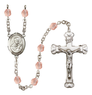 Silver-Plated 6mm Saint Robert Bellarmine  Engraved Catholic Rosaries