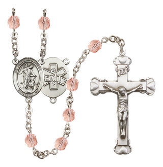 Silver-Plated 6mm Guardian Angel / EMT Rosary