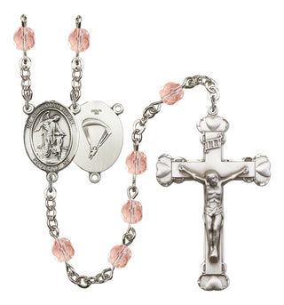 Guardian Angel and Paratrooper Rosary with Pink Beads