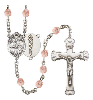 Sts. Cosmas & Damian and Doctors Rosary with Pink Beads