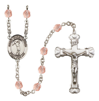 Silver-Plated 6mm Saint Christopher/Golf Rosary