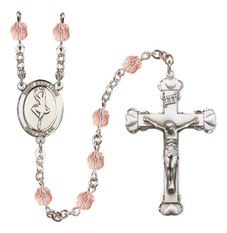 Silver-Plated 6mm Saint Sebastian/Dance Rosary