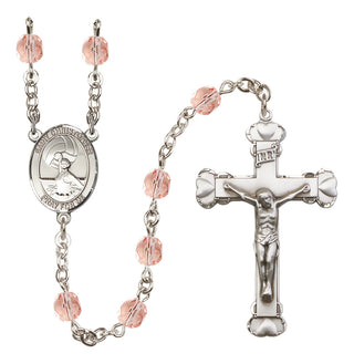 Silver-Plated 6mm Saint Christopher/Water Polo Women Rosary