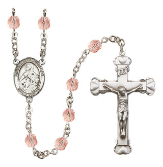 Silver-Plated 6mm Saint Maria Goretti  Engraved Catholic Rosaries