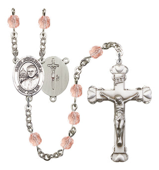 Saint John Paul II Rosary with Pink Beads