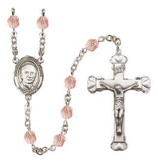 Silver-Plated 6mm Saint Hannibal  Engraved Catholic Rosaries