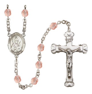 Silver-Plated 6mm Saint John Chrysostom  Engraved Catholic Rosaries