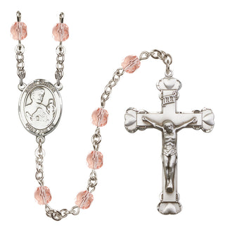 Silver-Plated 6mm Saint Kieran  Engraved Catholic Rosaries