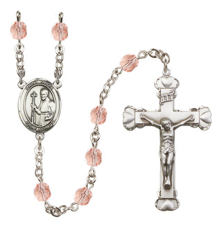 Silver-Plated 6mm Saint Regis  Engraved Catholic Rosaries
