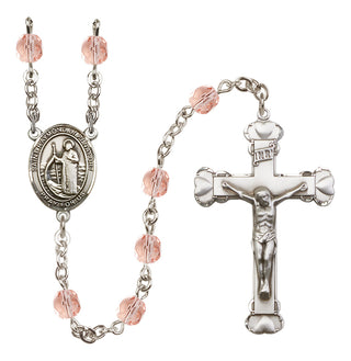 Silver-Plated 6mm Saint Raymond of Penafort  Engraved Catholic Rosaries