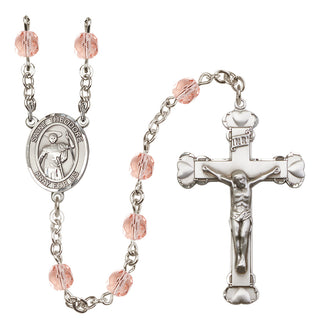 Silver-Plated 6mm Saint Theodore Stratelates  Engraved Catholic Rosaries