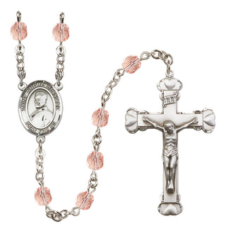 Silver-Plated 6mm Saint Andre Bessette  Engraved Catholic Rosaries