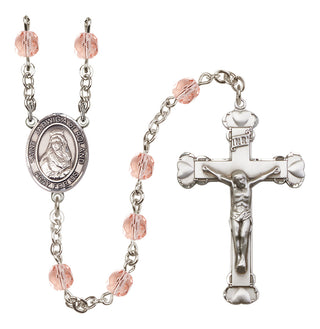 Silver-Plated 6mm Saint Jadwiga of Poland  Engraved Catholic Rosaries