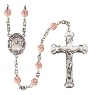 Silver-Plated 6mm Blessed Emilie Tavernier Gamelin  Engraved Catholic Rosaries