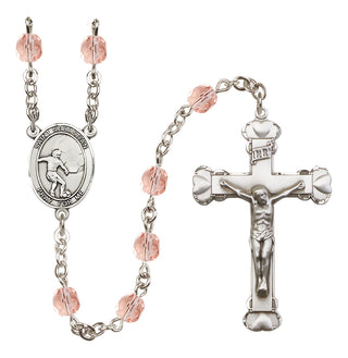 Silver-Plated 6mm Saint Sebastian / Soccer Rosary