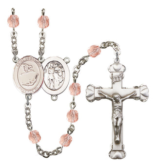 Saint Sebastian and Gymnastics Rosary with Pink Beads
