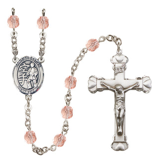 Silver-Plated 6mm Saint Sebastian/Karate Rosary