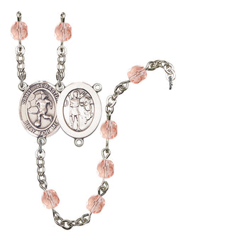 Saint Sebastian and Women's Soccer Rosary with Pink Beads