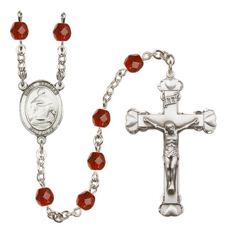Silver-Plated 6mm Saint Charles Borromeo  Engraved Catholic Rosaries