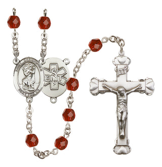 Silver-Plated 6mm Saint Christopher / EMT Rosary