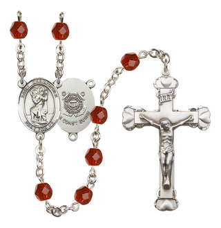 Silver-Plated 6mm Saint Christopher / Coast Guard Rosary