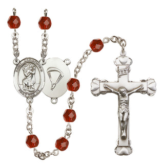 Silver-Plated 6mm Saint Christopher / Paratrooper Rosary