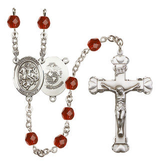 Silver-Plated 6mm Saint George / Marines Rosary