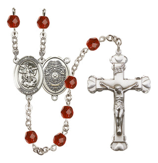 Silver-Plated 6mm Saint Michael the Archangel/Policeman Rosary