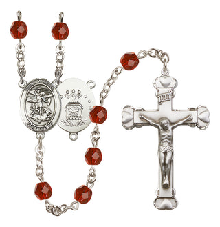 Silver-Plated 6mm Saint Michael / Air Force Rosary