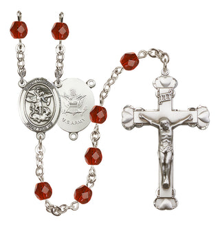 Silver-Plated 6mm Saint Michael / Army Rosary