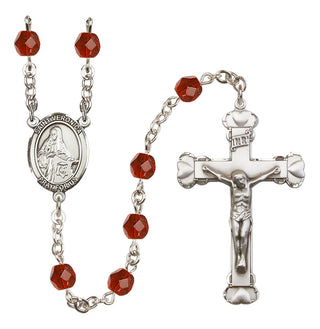 Silver Plated 6mm Fire Polished Saint Veronica Rosary in Ruby