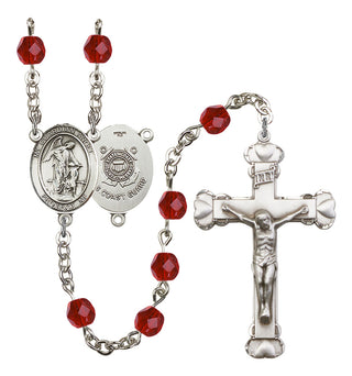 Guardian Angel and Coast Guard Rosary with Ruby Beads