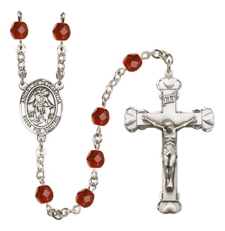 Silver-Plated 6mm Angel de la Guardia  Engraved Catholic Rosaries