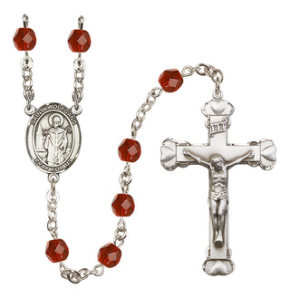 Silver Plated 6mm Fire Polished Saint Wolfgang Rosary in Ruby