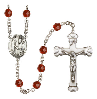 Silver-Plated 6mm Saint Regis  Engraved Catholic Rosaries