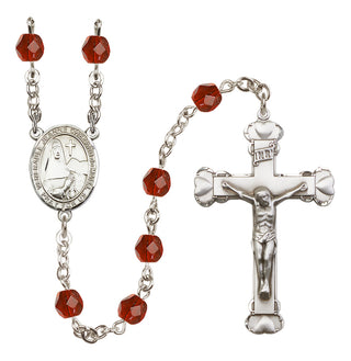 Silver-Plated 6mm Saint Jeanne Chezard de Matel  Engraved Catholic Rosaries