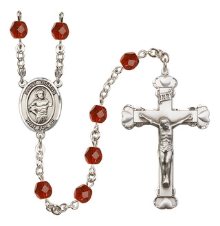 Silver-Plated 6mm Saint Dismas  Engraved Catholic Rosaries