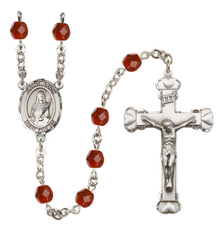 Silver-Plated 6mm Saint Lucy  Engraved Catholic Rosaries