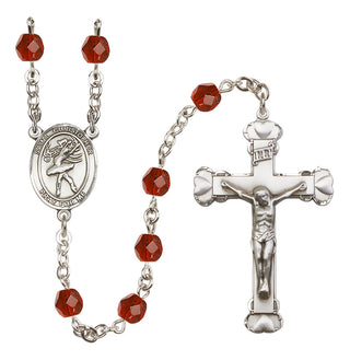 Silver-Plated 6mm Saint Christopher/Dance Rosary