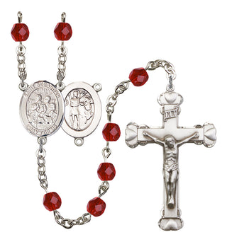 Saint Sebastian and Choir Rosary with Ruby Beads