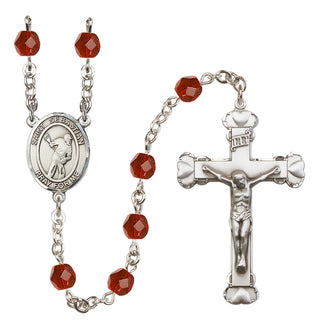 Silver-Plated 6mm Saint Sebastian/Lacrosse Rosary